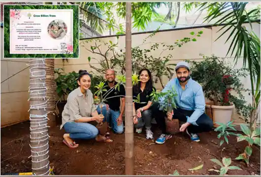 Collaborating with Grow Billion Trees Rakul and Jackky's Green Wedding